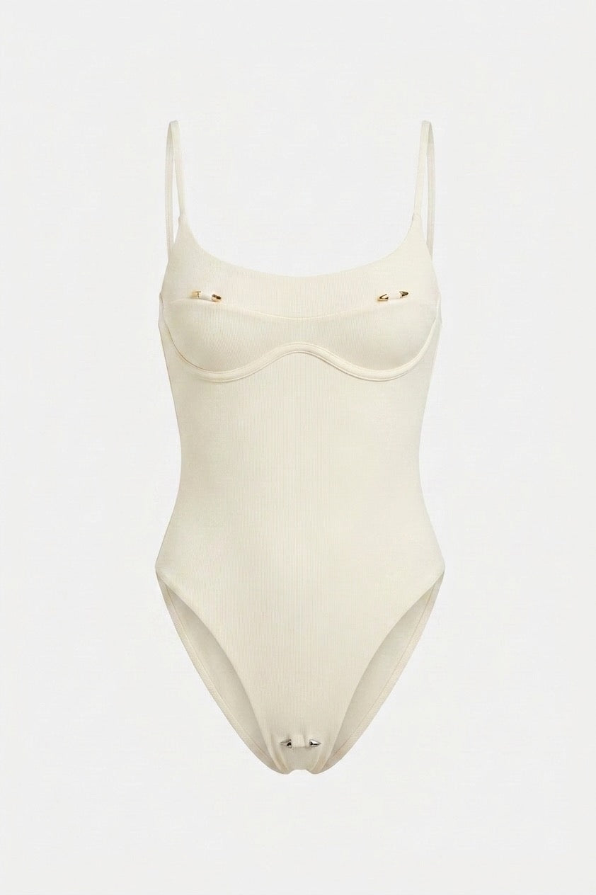 Pharıssa Chic Lace Up Underwire One Piece Swimwear