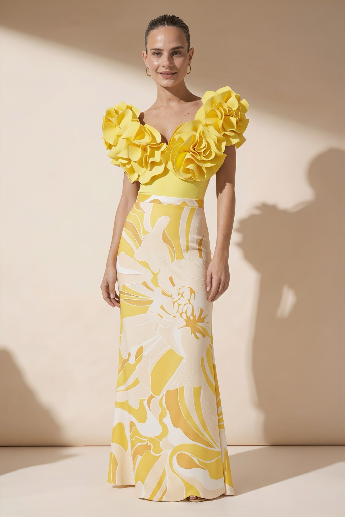 Pharıssa Liana Ruffle Swimsuit & Sarong Set