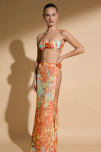 Pharıssa Renkli Straplez Bikini & Pareo Takımı