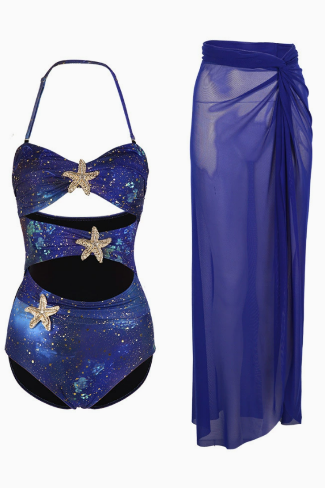 Pharıssa Celestial Starfish Swimsuit & Pareo Set