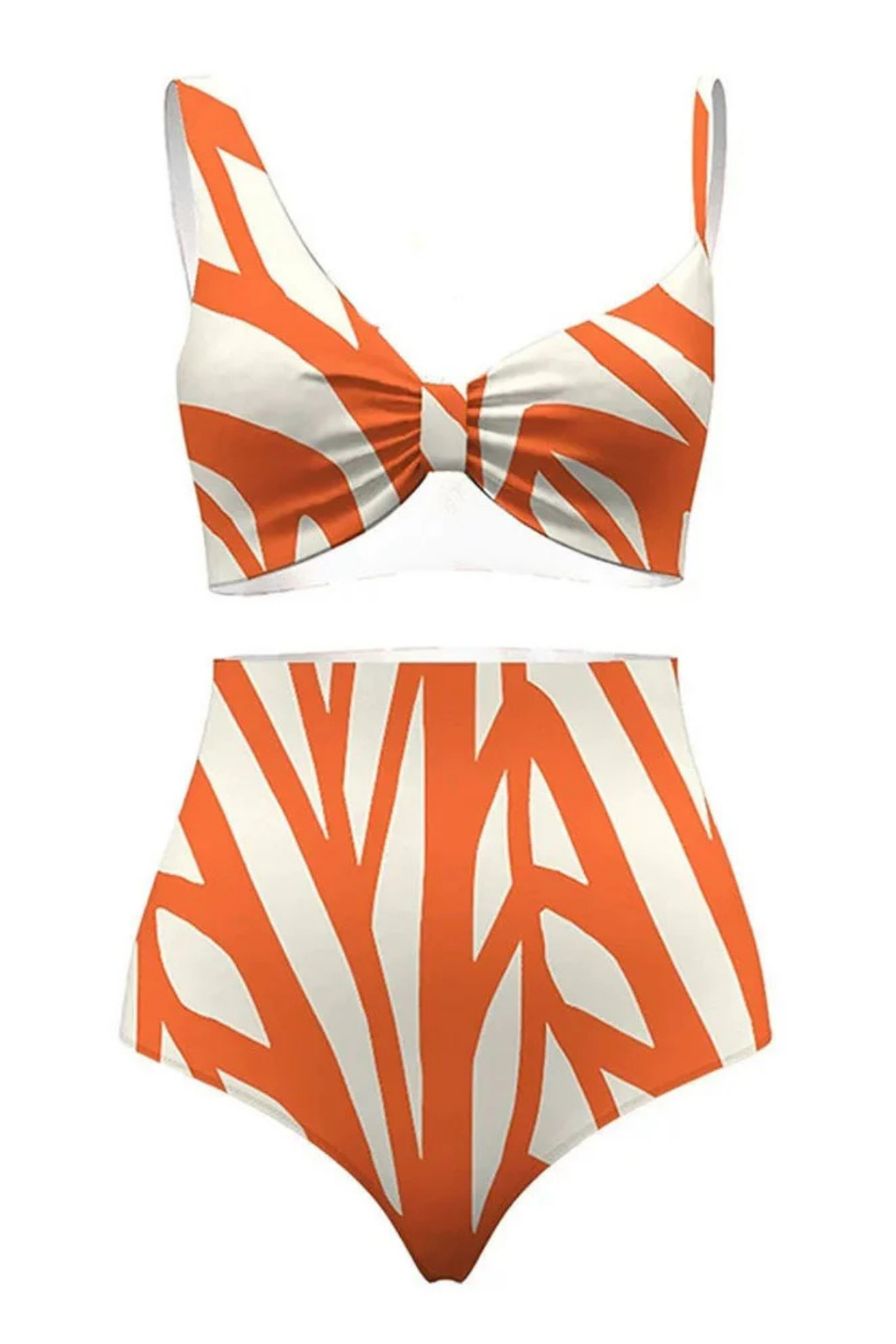 Pharıssa Turuncu Desenli Bikini & Pantolon Takımı