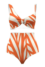 Pharıssa Turuncu Desenli Bikini & Pantolon Takımı