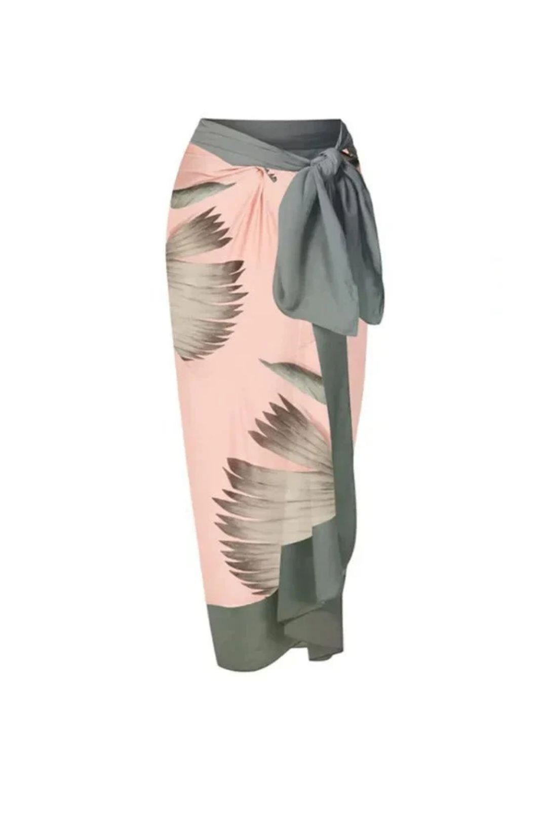 Pharıssa Blush Palm Twist Swimsuit & Pareo Set