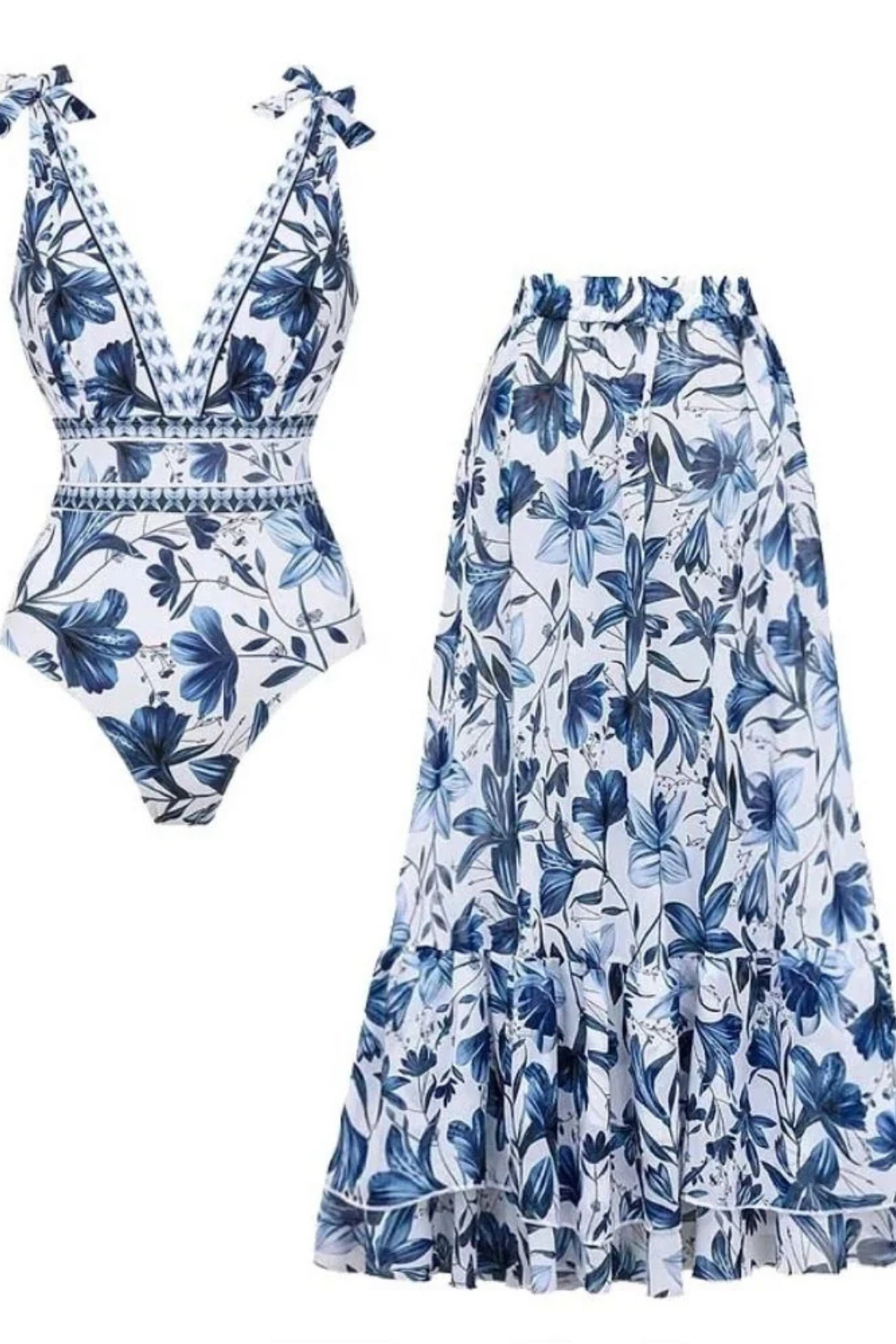 Pharıssa Azure Bloom Beach Set