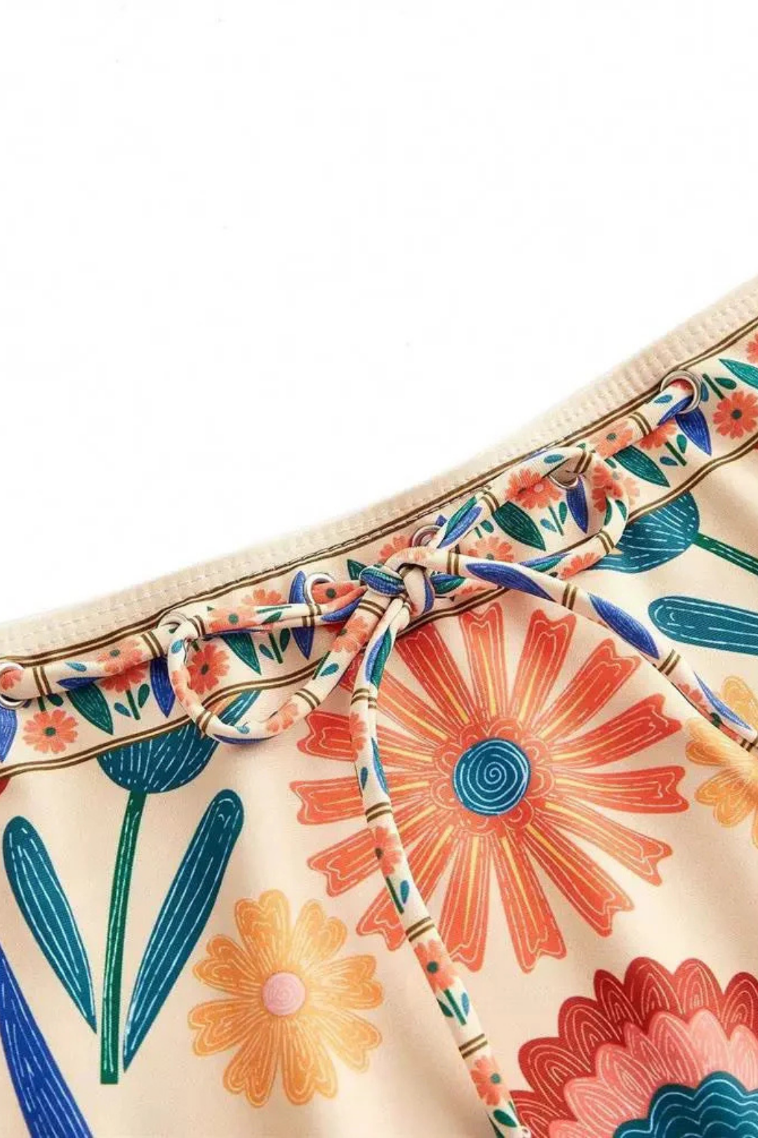 Pharıssa Renkli Çiçekli Monokini & Etek Takımı
