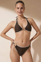 Pharıssa Kontrast Biyeli Halter Yaka Bikini Takımı