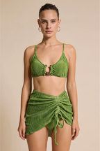 Pharıssa Yeşil Dokulu Bikini & Pareo Takımı