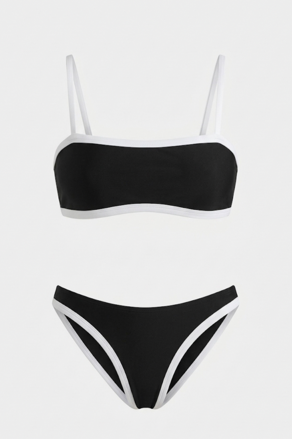 Pharıssa Siyah Beyaz Biyeli Bikini Takımı