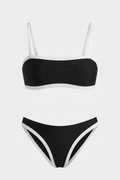 Pharıssa Siyah Beyaz Biyeli Bikini Takımı