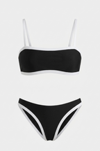 Pharıssa Siyah Beyaz Biyeli Bikini Takımı
