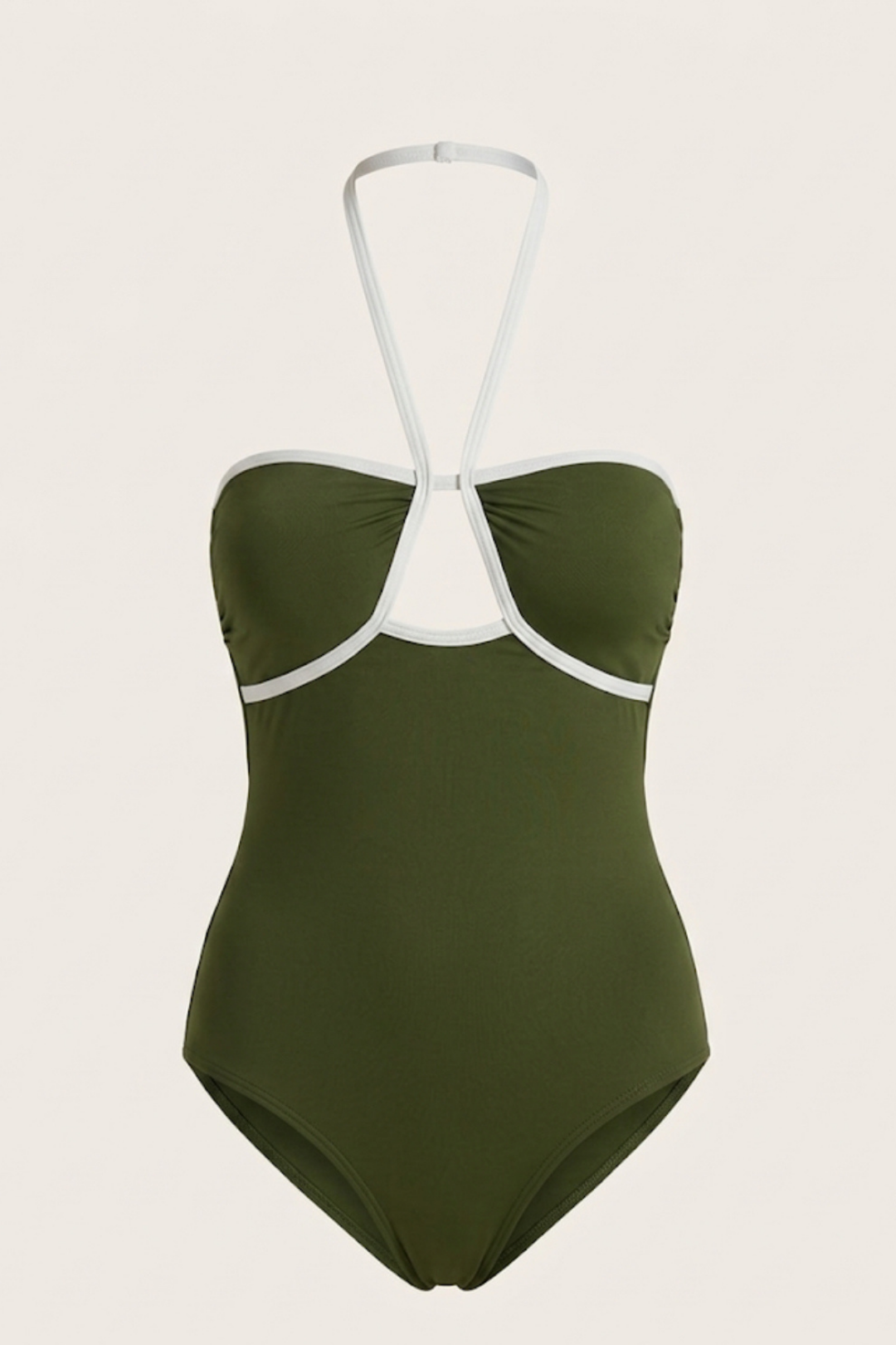 Pharıssa Seagrass Contrast Binding Tek Parça Mayo