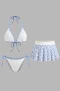 Pharıssa Mavi Fitilli Bikini & Etek Takımı