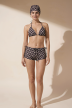 Pharıssa Damalı 3'lü Bikini Takımı