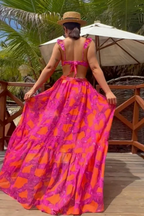 Pharıssa Mor Turuncu Bikini & Pareo Takımı