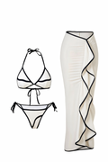 Pharıssa Siyah Beyaz Bikini & Pareo Takımı