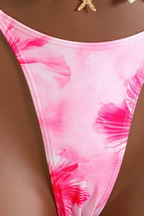Pharıssa Pembe Çiçekli Bikini & Pareo Takımı