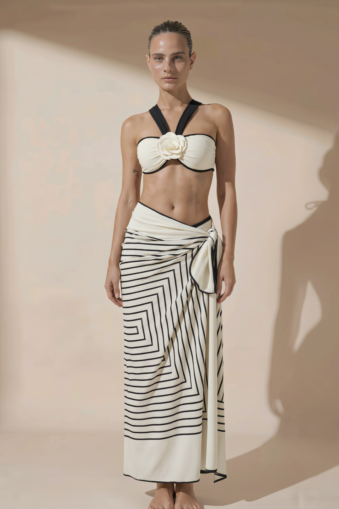 Pharıssa Çizgi Desenli Bikini Takımı