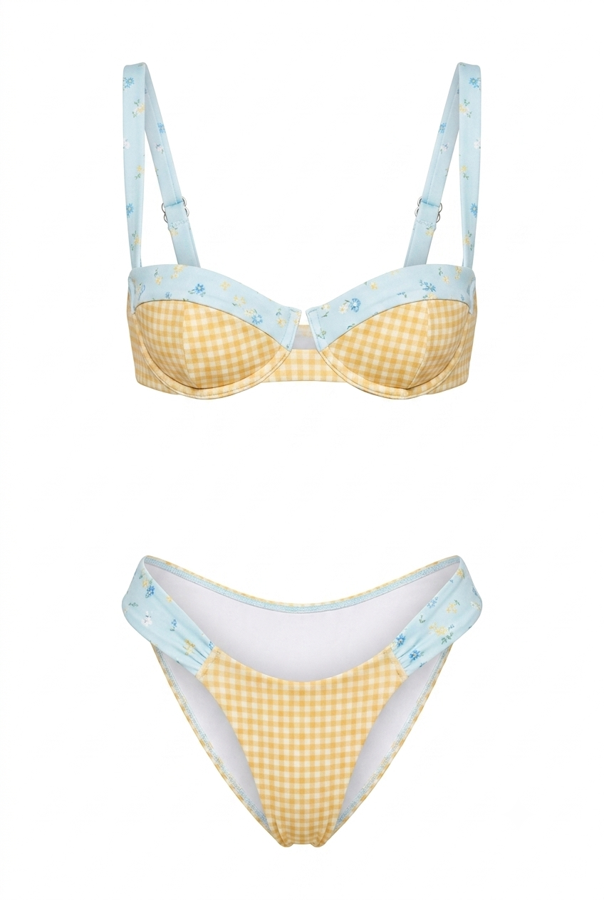 Pharıssa Chic Print Underwire Bikini Low Back Two Piece Bikini Sets