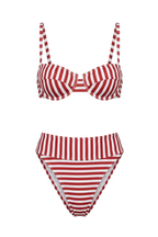 Pharıssa Çizgili Bağcıklı Balenli Bikini Takımı