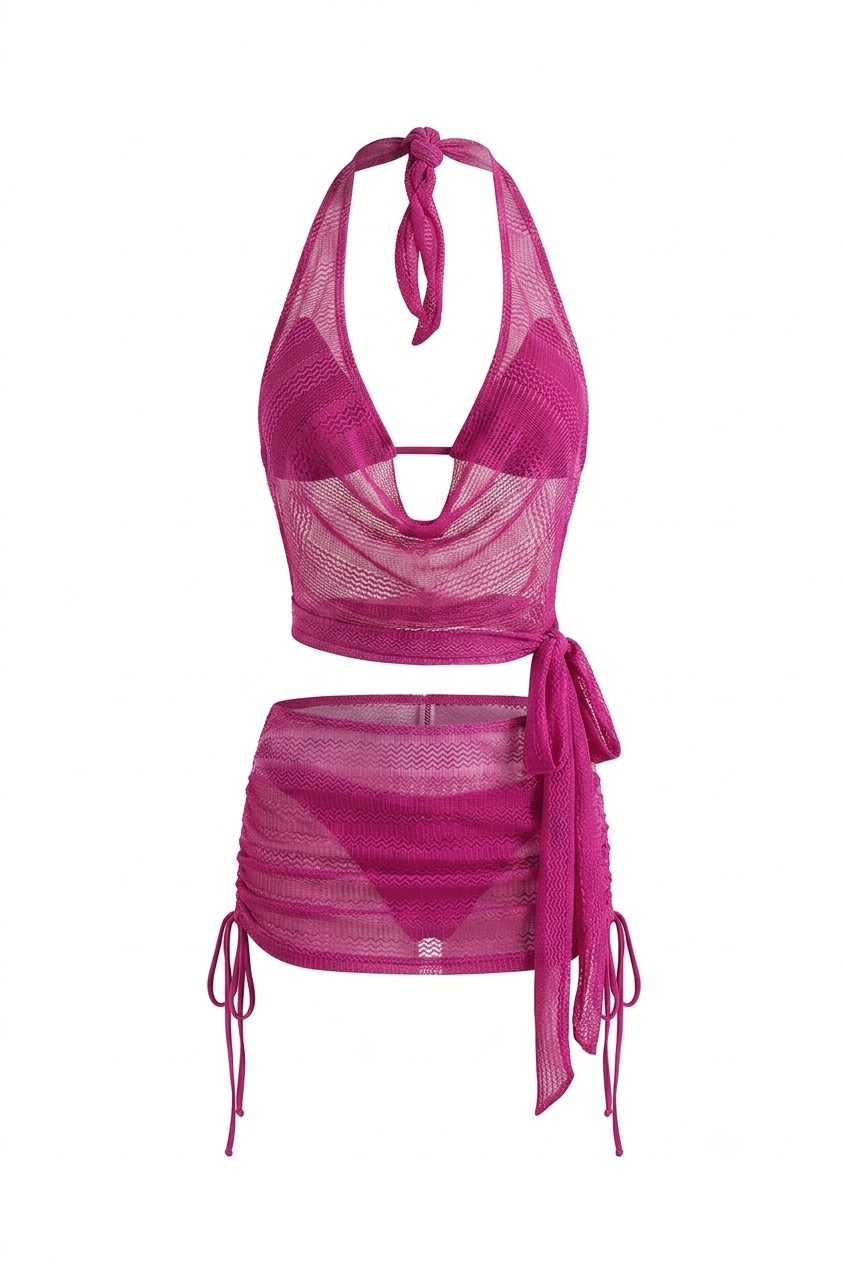 Pharıssa Chic Ombre Crochet Cut Out Bikini Two Piece Sets