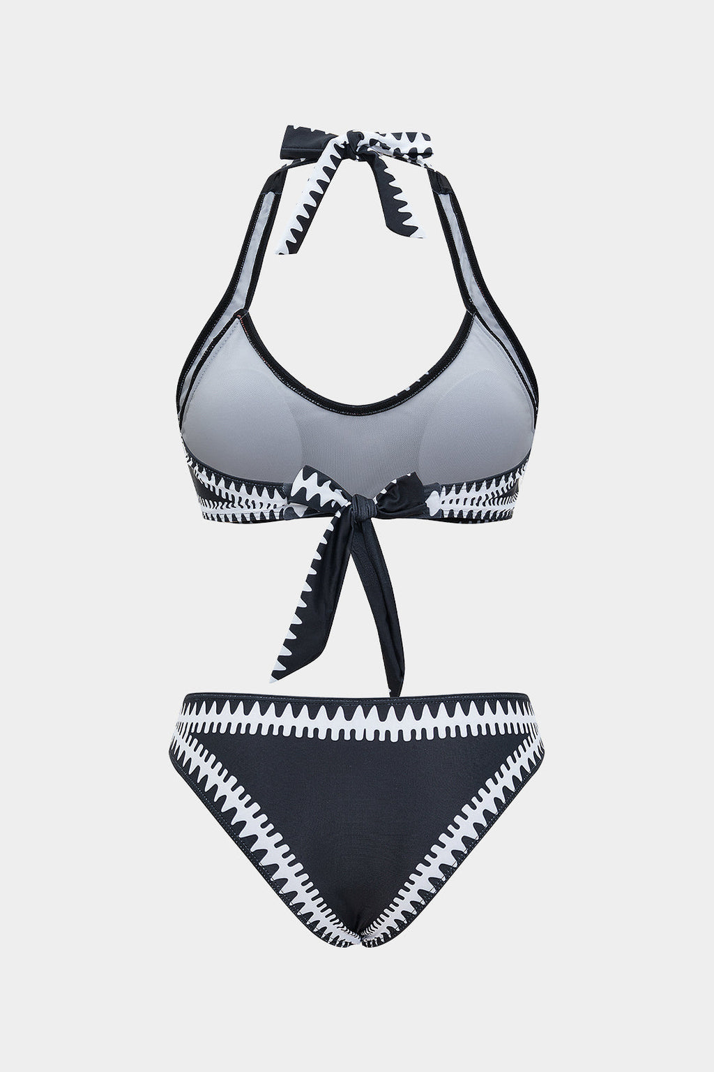 Pharıssa Siyah Beyaz Zikzak Biyeli Bikini