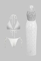 Pharıssa Beyaz Bikini & File Elbise Takımı