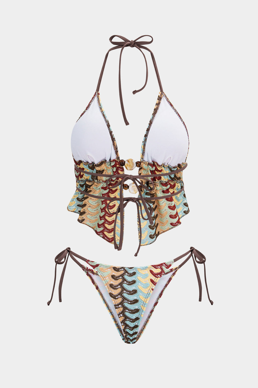 Pharıssa Bohem Desenli Bağlamalı Bikini Takımı
