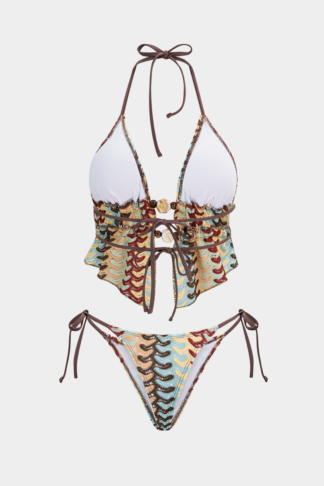 Pharıssa Bohemian Print Tie-Up Bikini Takım
