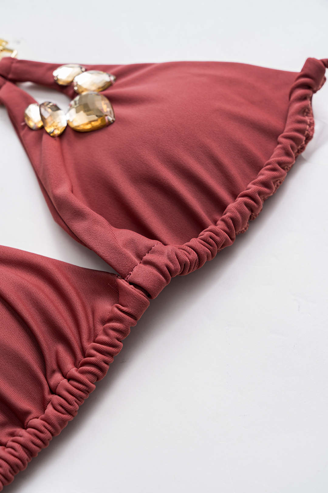 Pharıssa Bordo Gold Taşlı Bikini Takımı