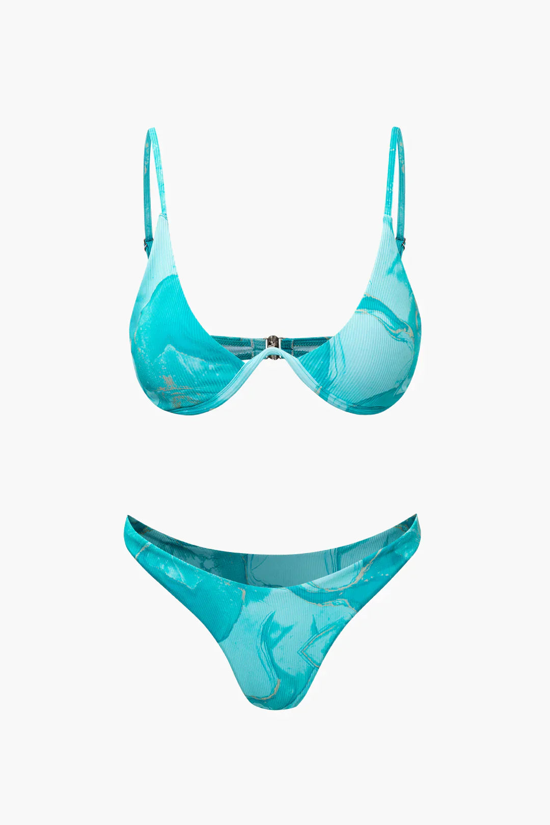 Pharıssa Mermer Desenli Bikini & Pareo Takımı