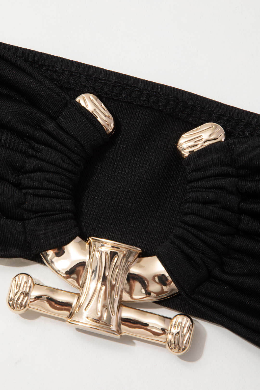 Pharıssa Noir Gold Clasp Bandeau Bikini Set