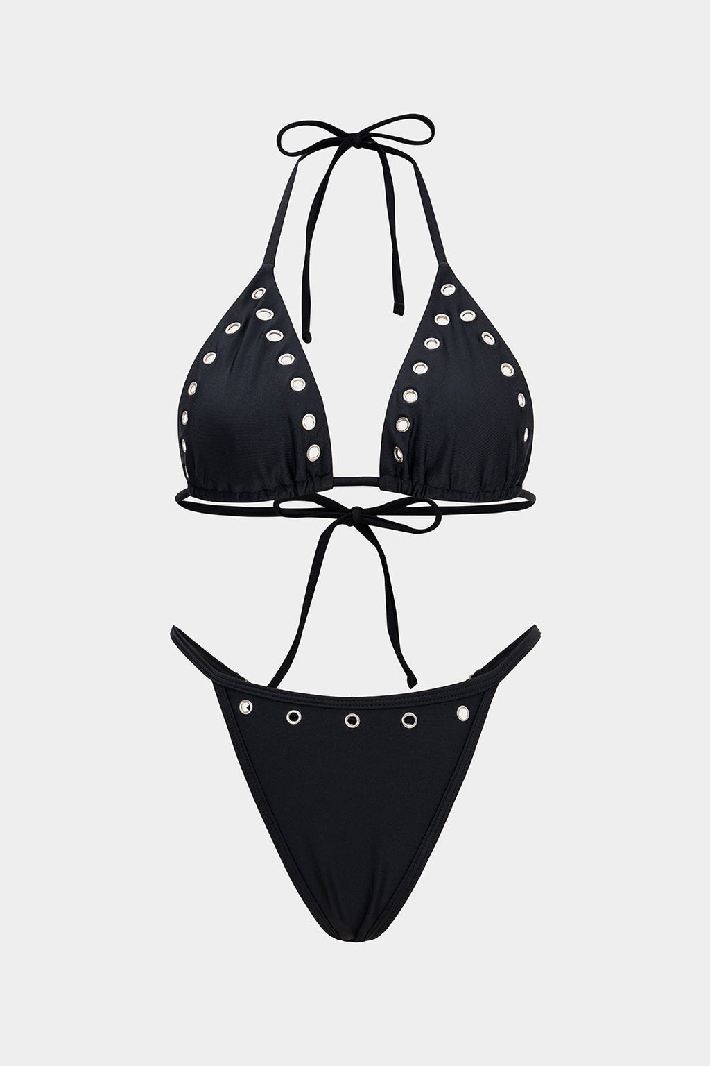 Pharıssa Siyah Metal Halkalı Üçgen Bikini