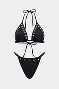 Pharıssa Siyah Metal Halkalı Üçgen Bikini