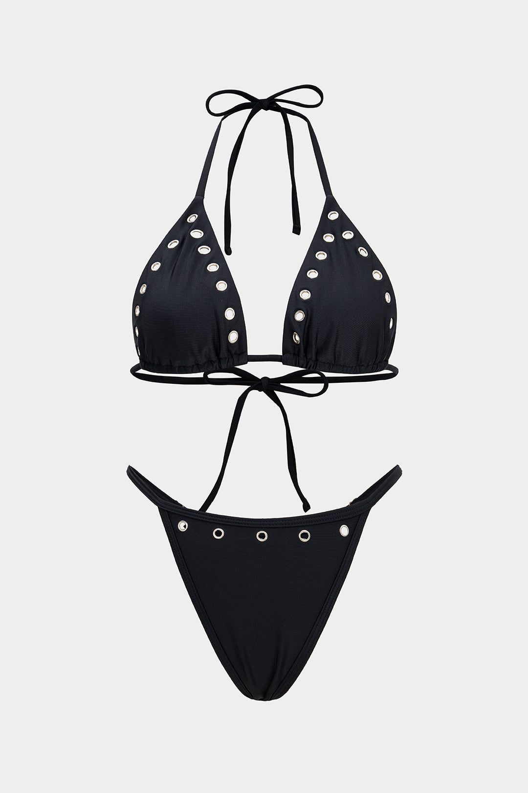 Pharıssa Siyah Metal Halkalı Üçgen Bikini
