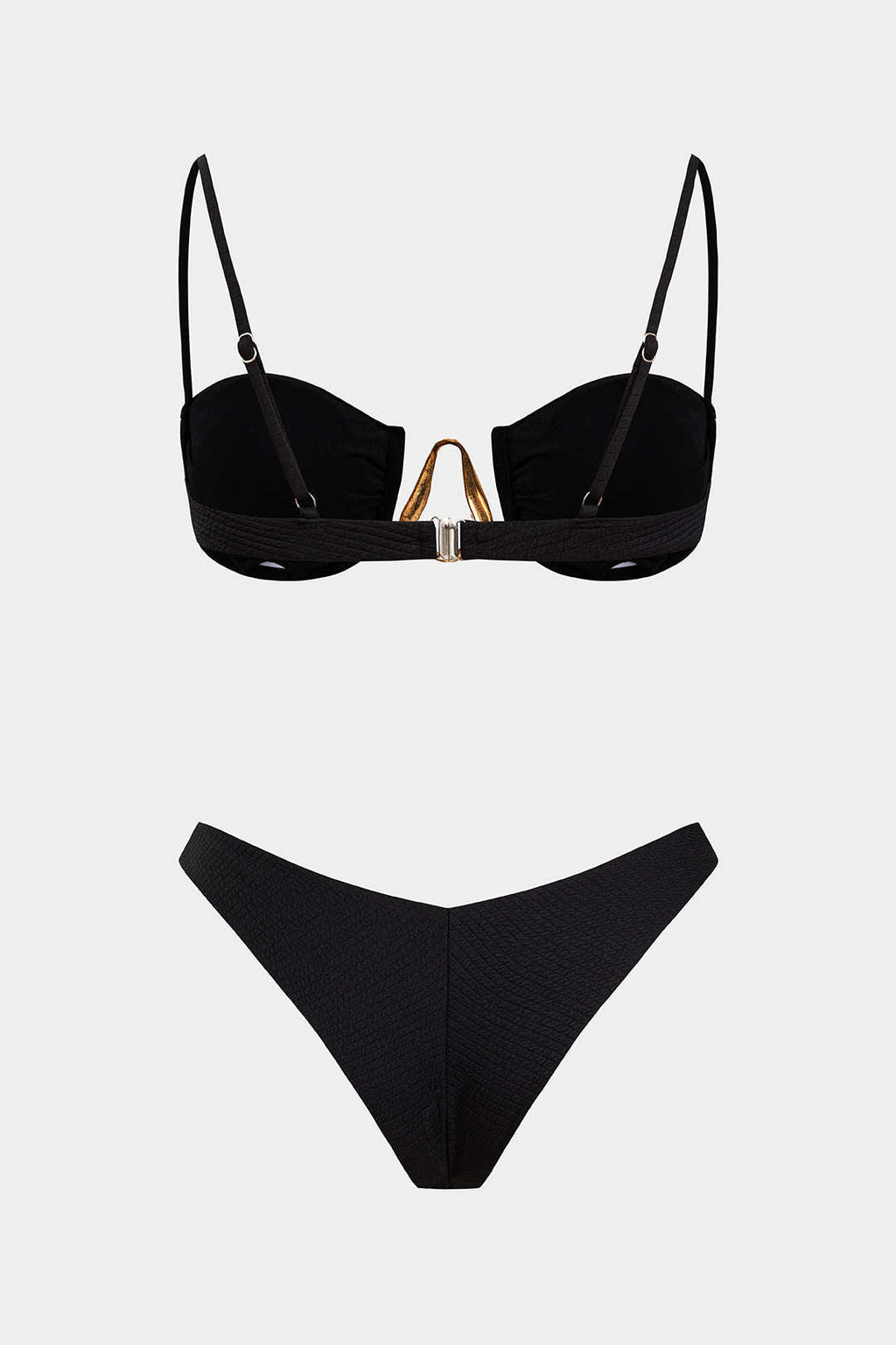 Pharıssa Siyah Gold Aksesuarlı Bikini