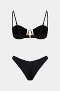 Pharıssa Siyah Gold Aksesuarlı Bikini