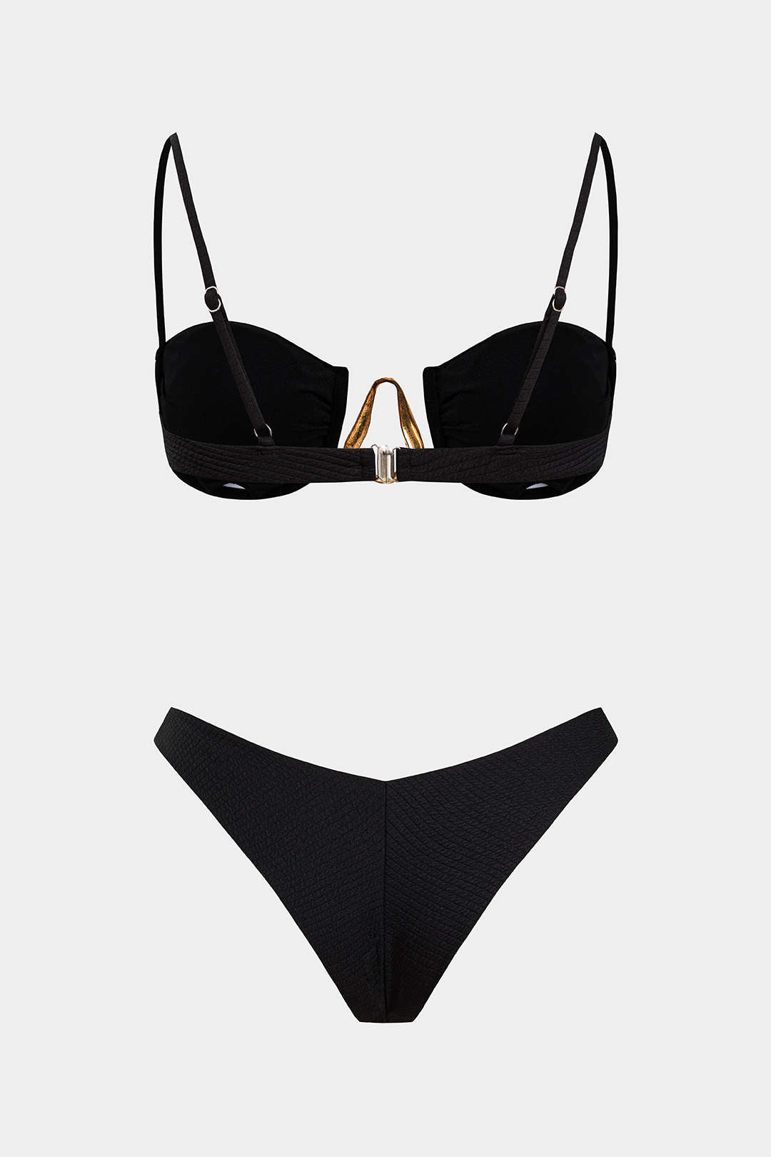 Pharıssa Siyah Gold Aksesuarlı Bikini