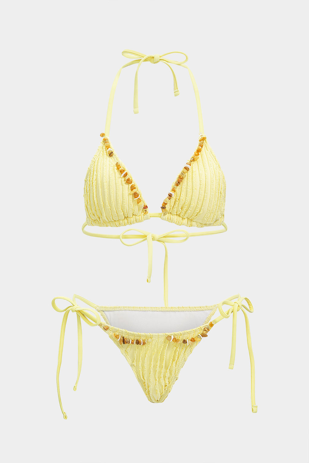 Pharıssa Büzgü İpli Boncuklu Bikini Takımı