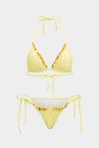 Pharıssa Büzgü İpli Boncuklu Bikini Takımı
