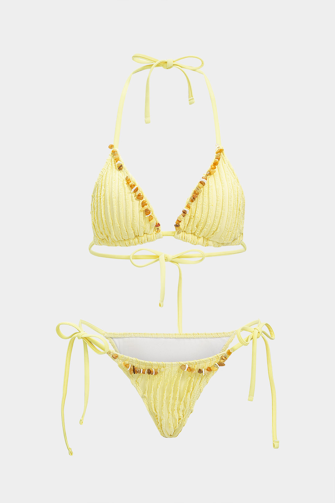 Pharıssa Drawstring Beaded Bikini Set