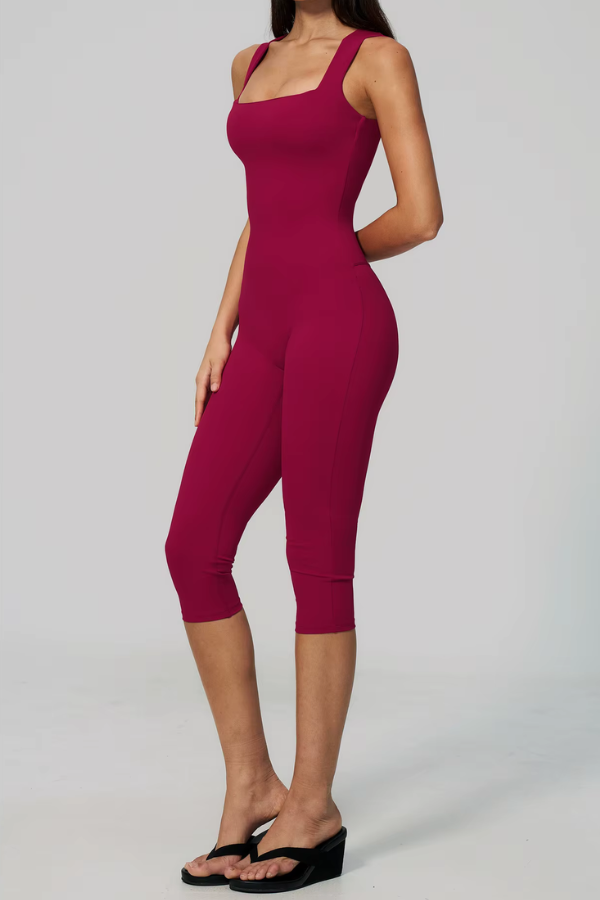 Pharıssa Cobalt Sculpt Capri Jumpsuit