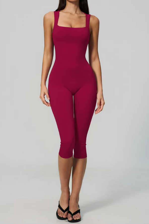 Pharıssa Cobalt Sculpt Capri Jumpsuit