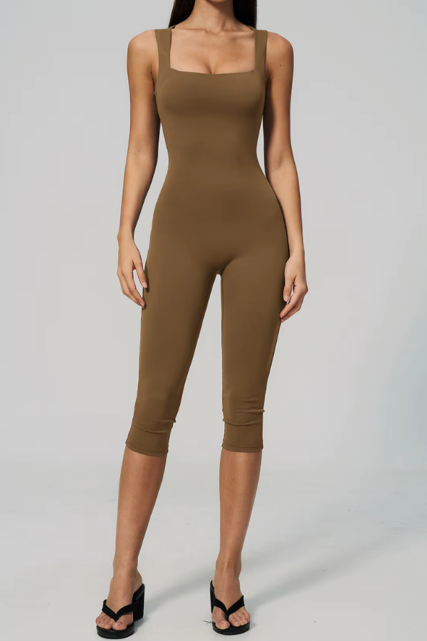 Pharıssa Cobalt Sculpt Capri Jumpsuit