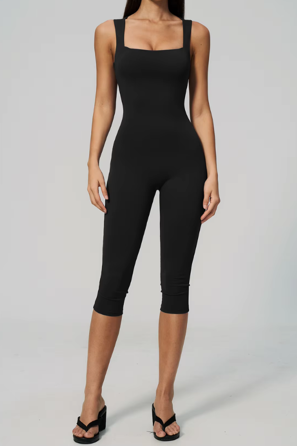 Pharıssa Cobalt Sculpt Capri Jumpsuit