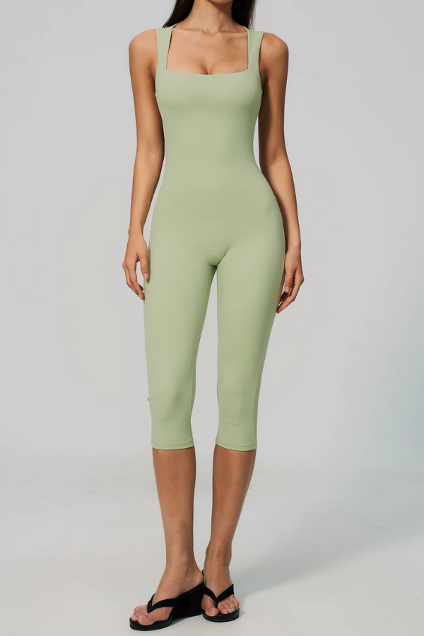 Pharıssa Cobalt Sculpt Capri Jumpsuit