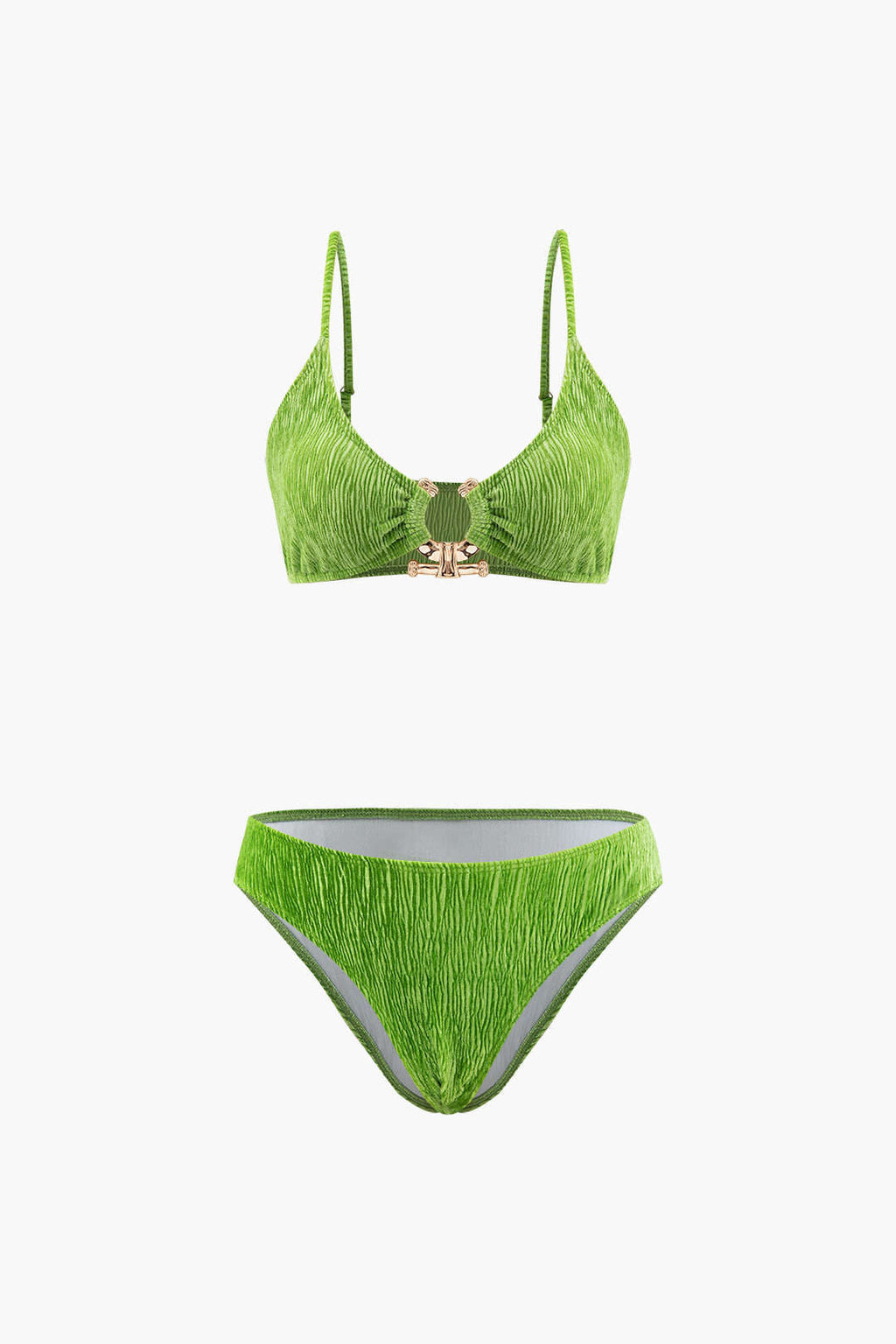 Pharıssa Yeşil Dokulu Bikini & Pareo Takımı