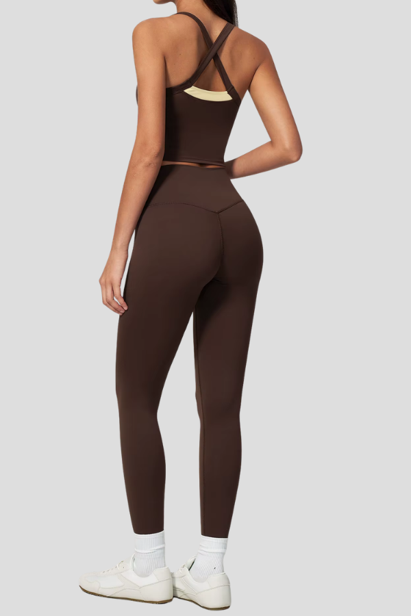 Pharıssa Berry Contrast Sculpt Legging Set