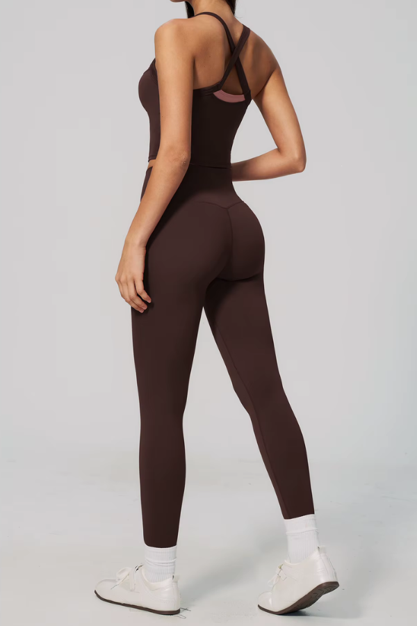 Pharıssa Berry Contrast Sculpt Legging Set