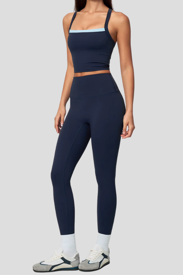 Pharıssa Berry Contrast Sculpt Legging Set