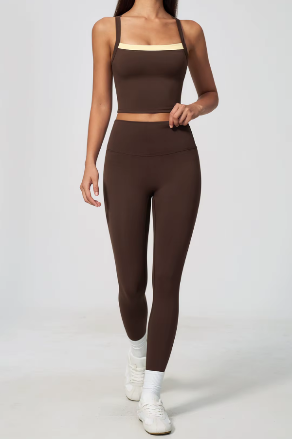 Pharıssa Berry Contrast Sculpt Legging Set